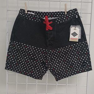 Critical Slide Society Men's Beach Shorts- Diamonds Panel Trunk - Phantom